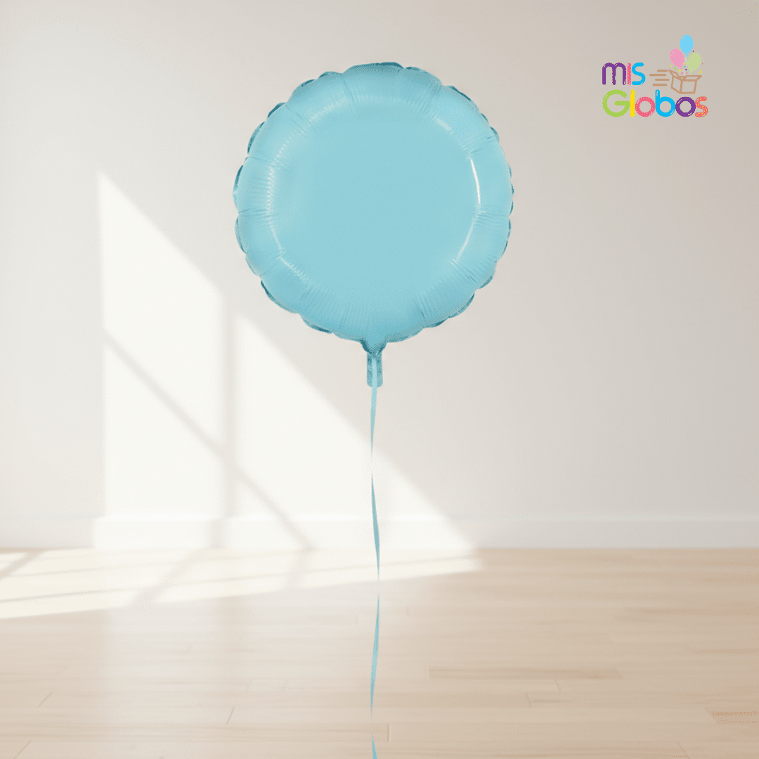 Globo Mylar Círculo Azul Pastel 81 cm