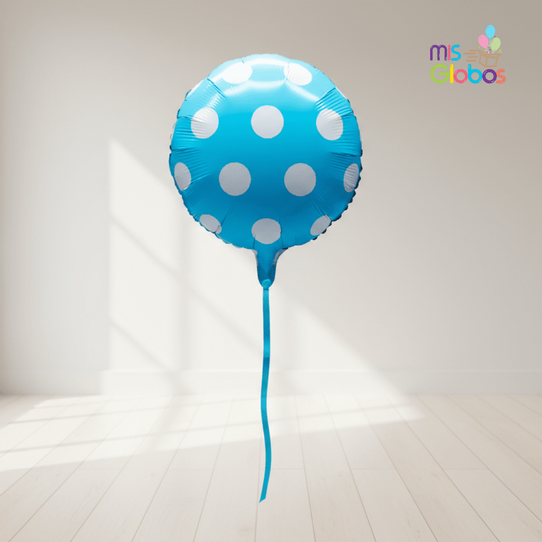 Globo Mylar Círculo Azul topos