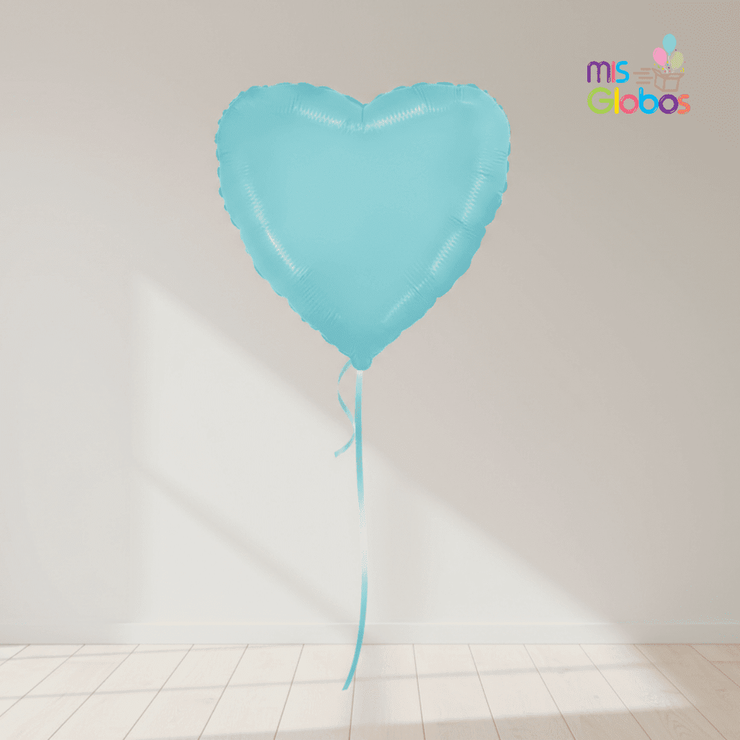 Globo Mylar Corazón Azul Pastel 81 cm