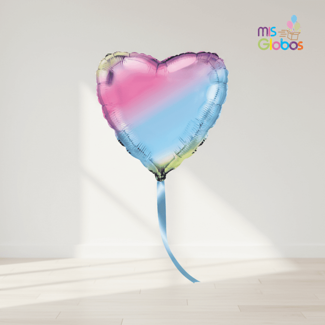 Globo Mylar Corazón Iridiscente 81 cm