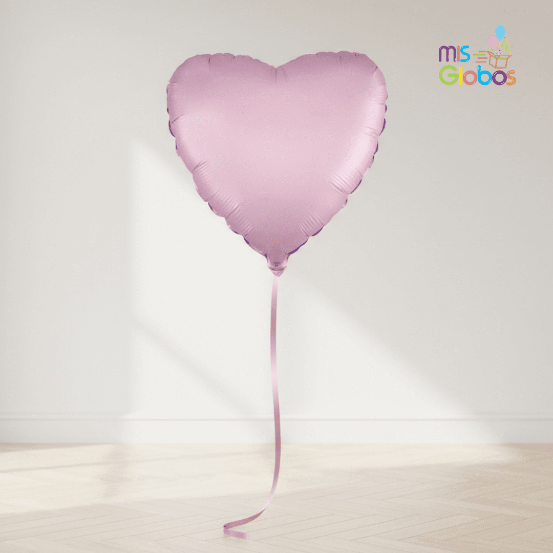 Globo Mylar Corazón Lila satín 45 Cm