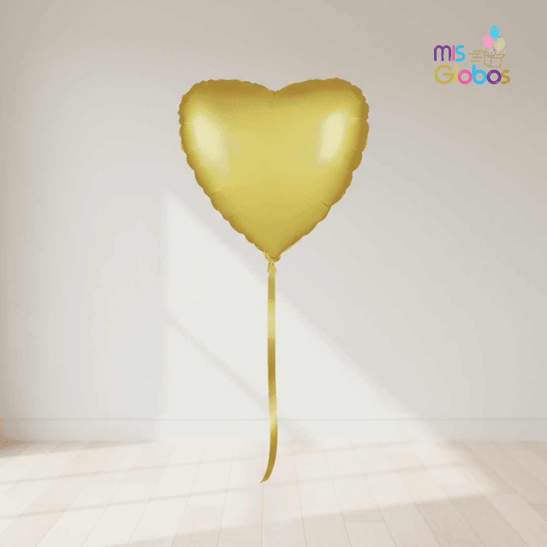 Globo Mylar Corazón Oro satín 45 Cm
