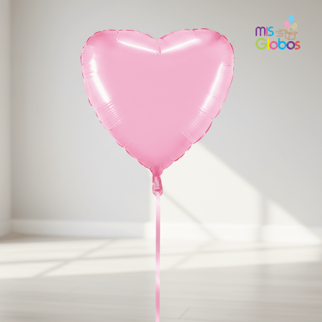 Globo Mylar Corazón Rosa pastel 45 Cm
