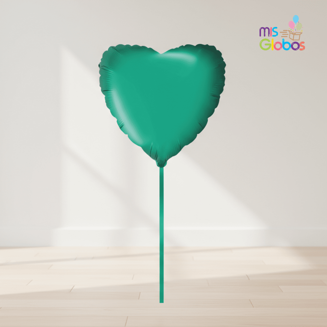 Globo Mylar Corazón Turquesa 45 Cm