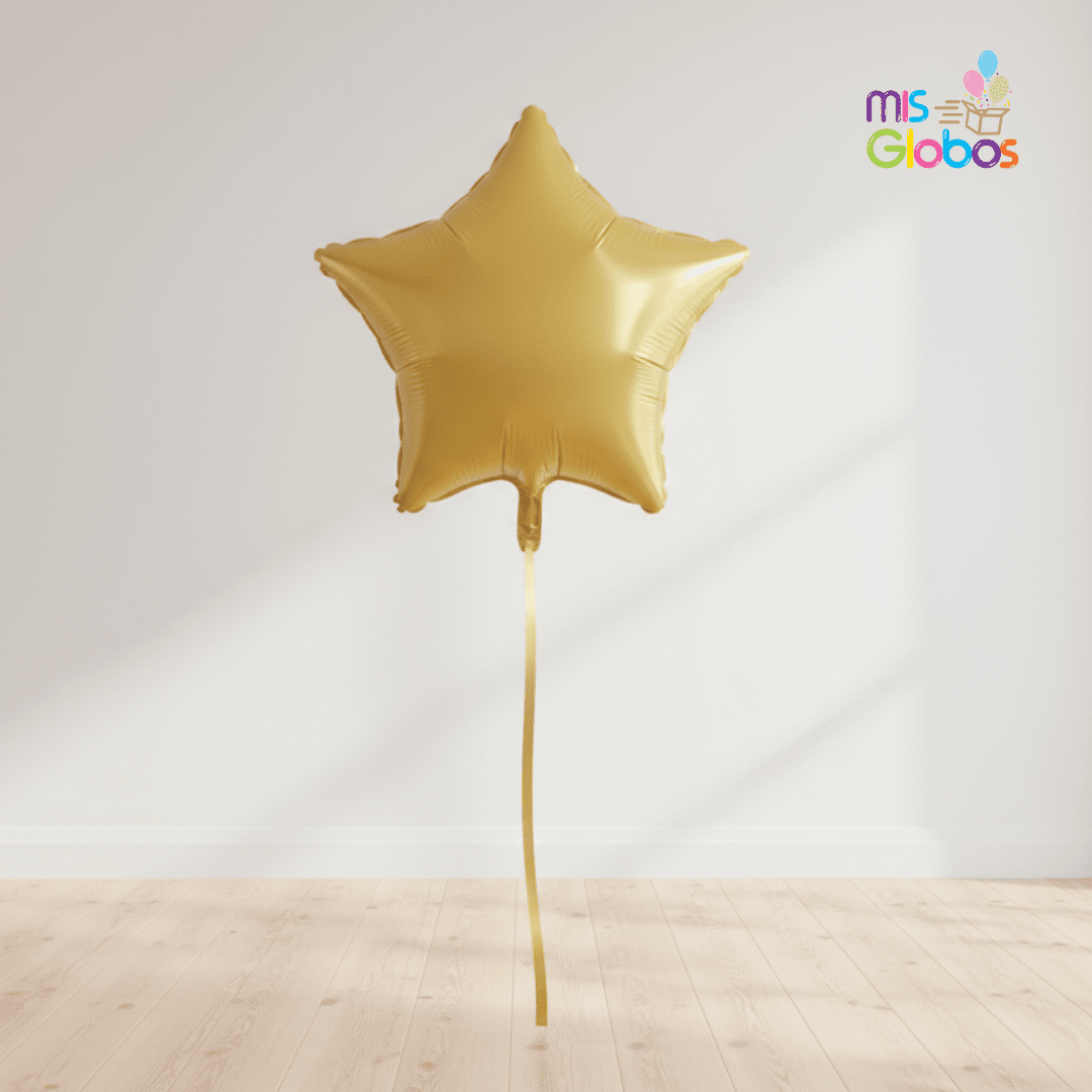 Globo Mylar Estrella Oro Satín 45 Cm