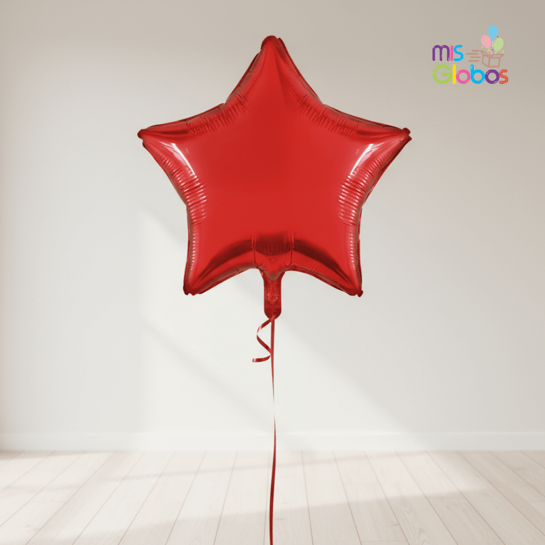 Globo Mylar Estrella Roja 45 Cm