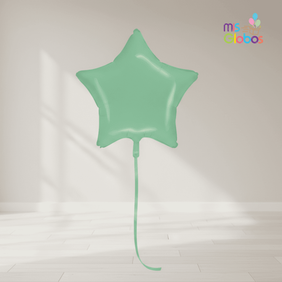 Globo Mylar Estrella Verde Menta 45 Cm
