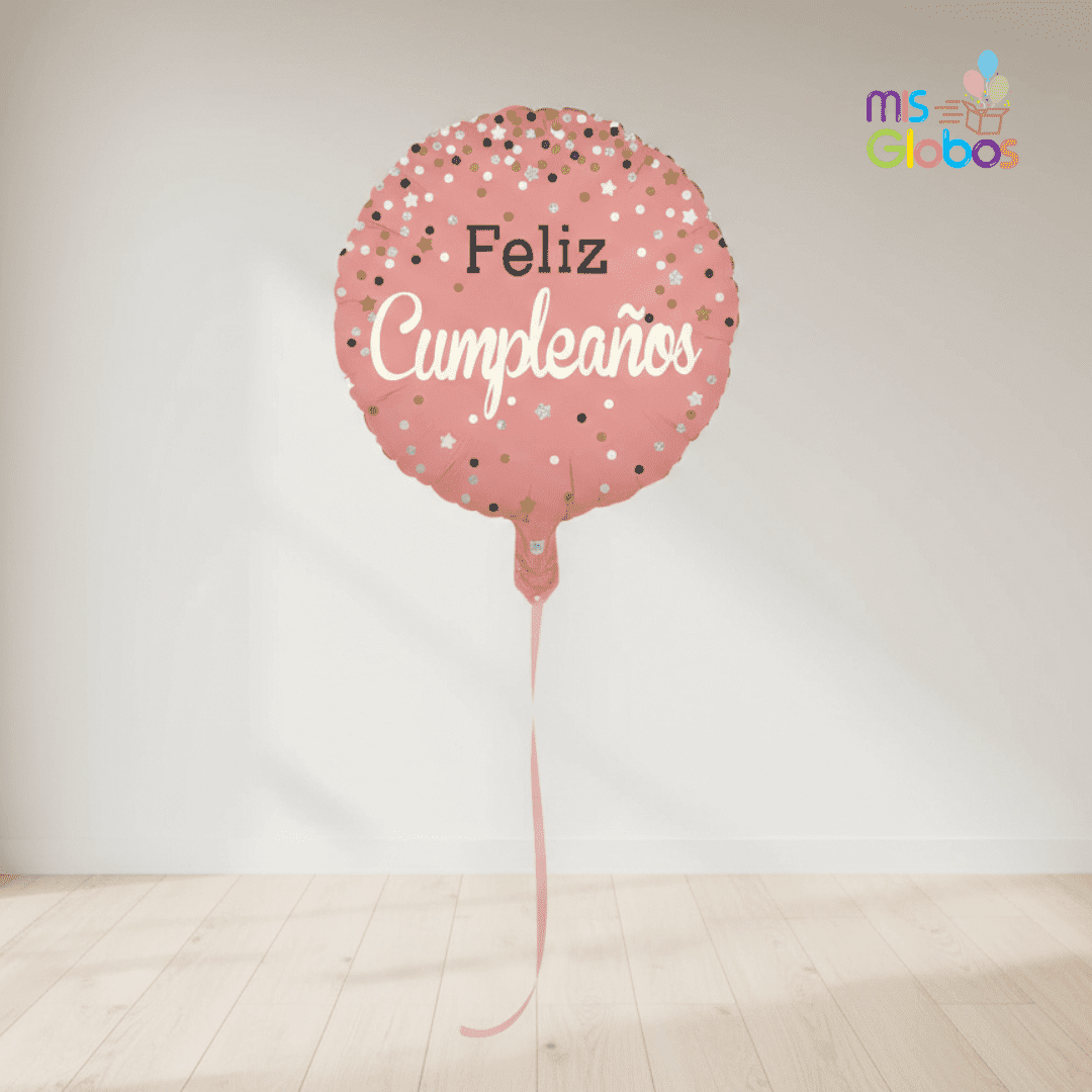 Globo mylar Feliz Cumpleaños topos fantasía