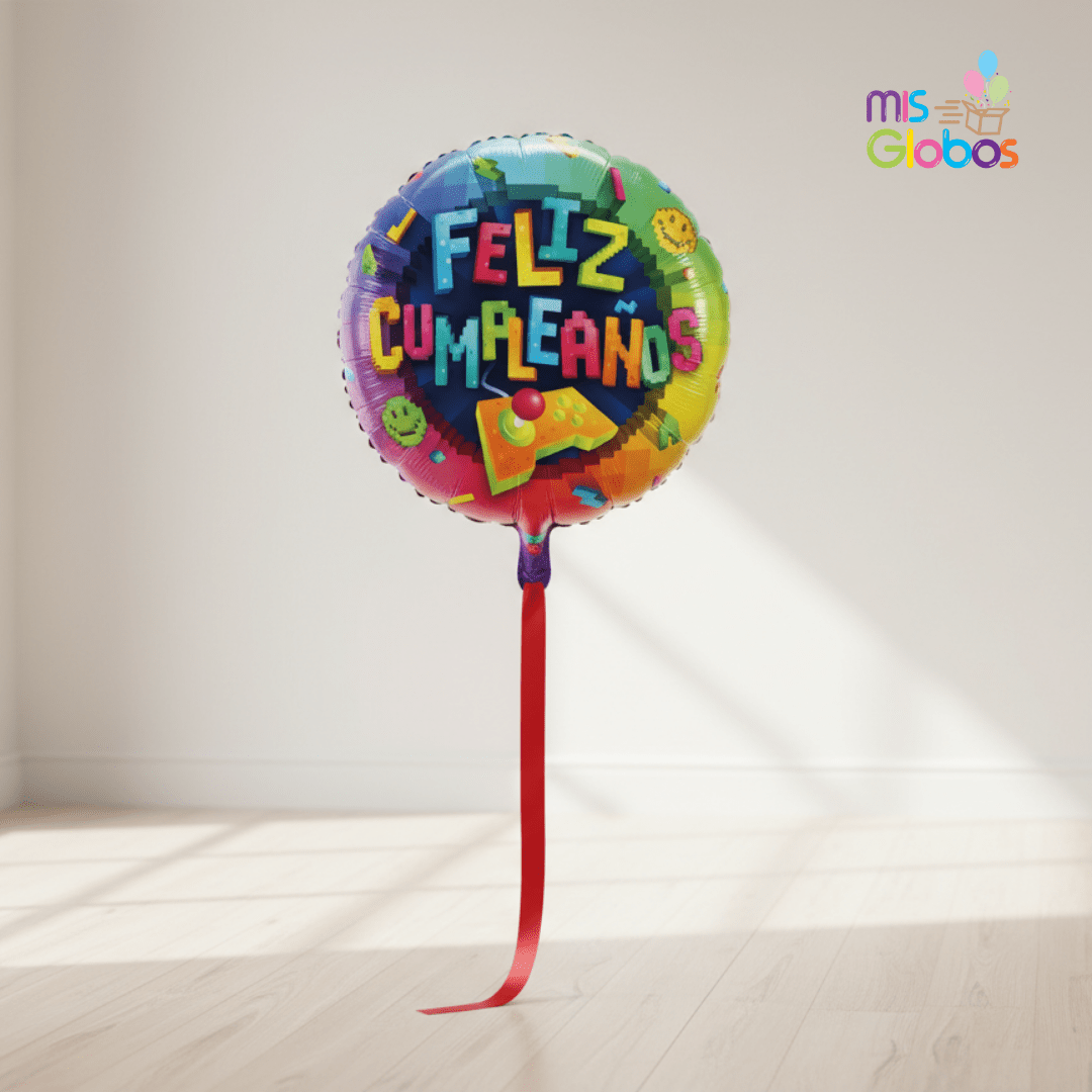Globo mylar Feliz Cumpleaños Videojuegos