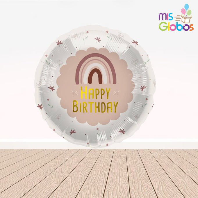 Globo mylar Happy Birthday Boho arcoíris - Mis Globos