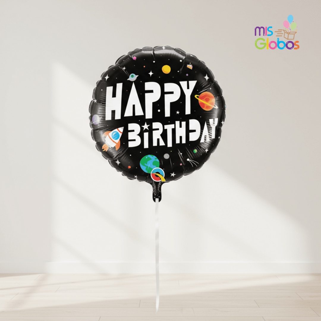 Globo mylar Happy Birthday Espacio Astronauta