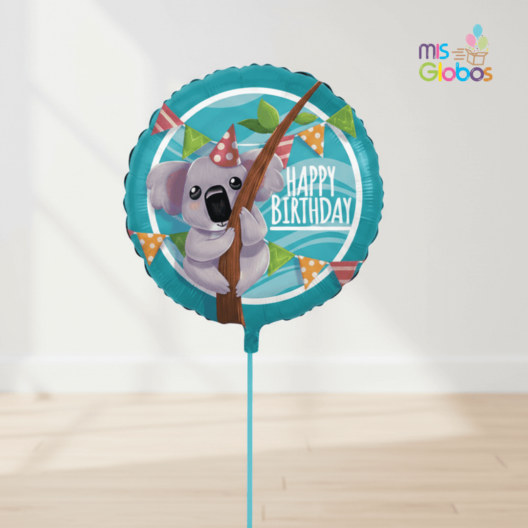 Globo mylar Happy Birthday Koala