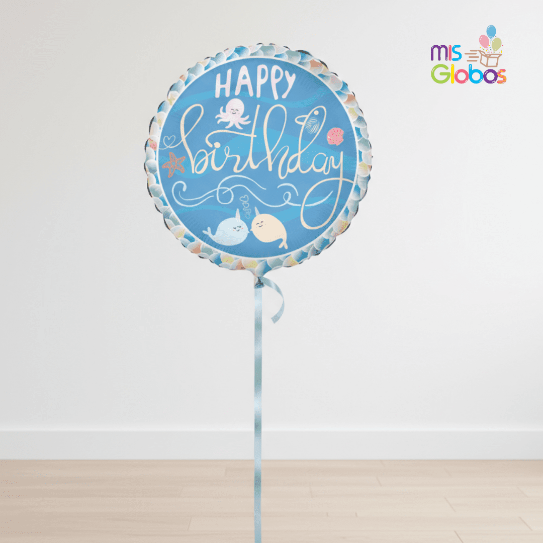 Globo mylar Happy Birthday Marino