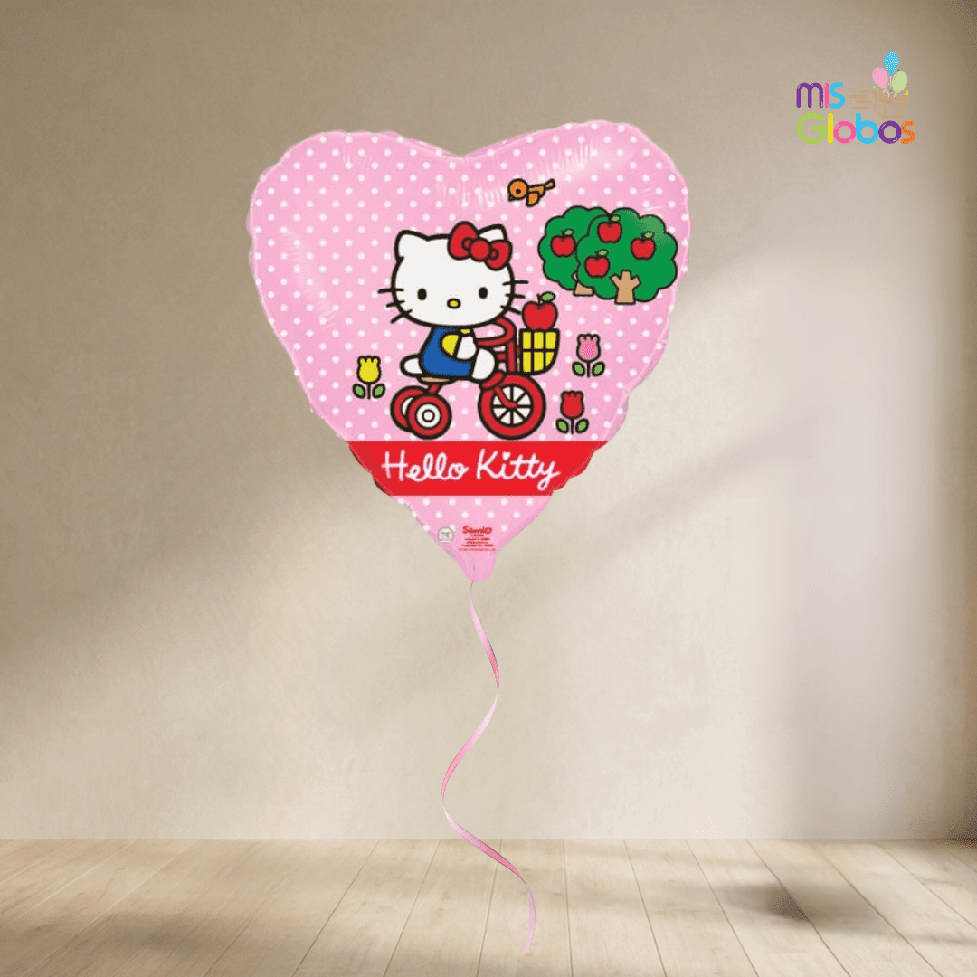 Globo Mylar Hello Kitty topos rosas