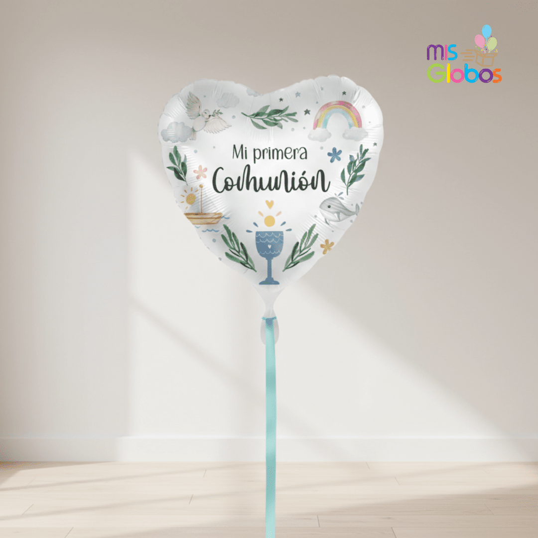 Globo Mylar Mi Primera Comunión Corazón