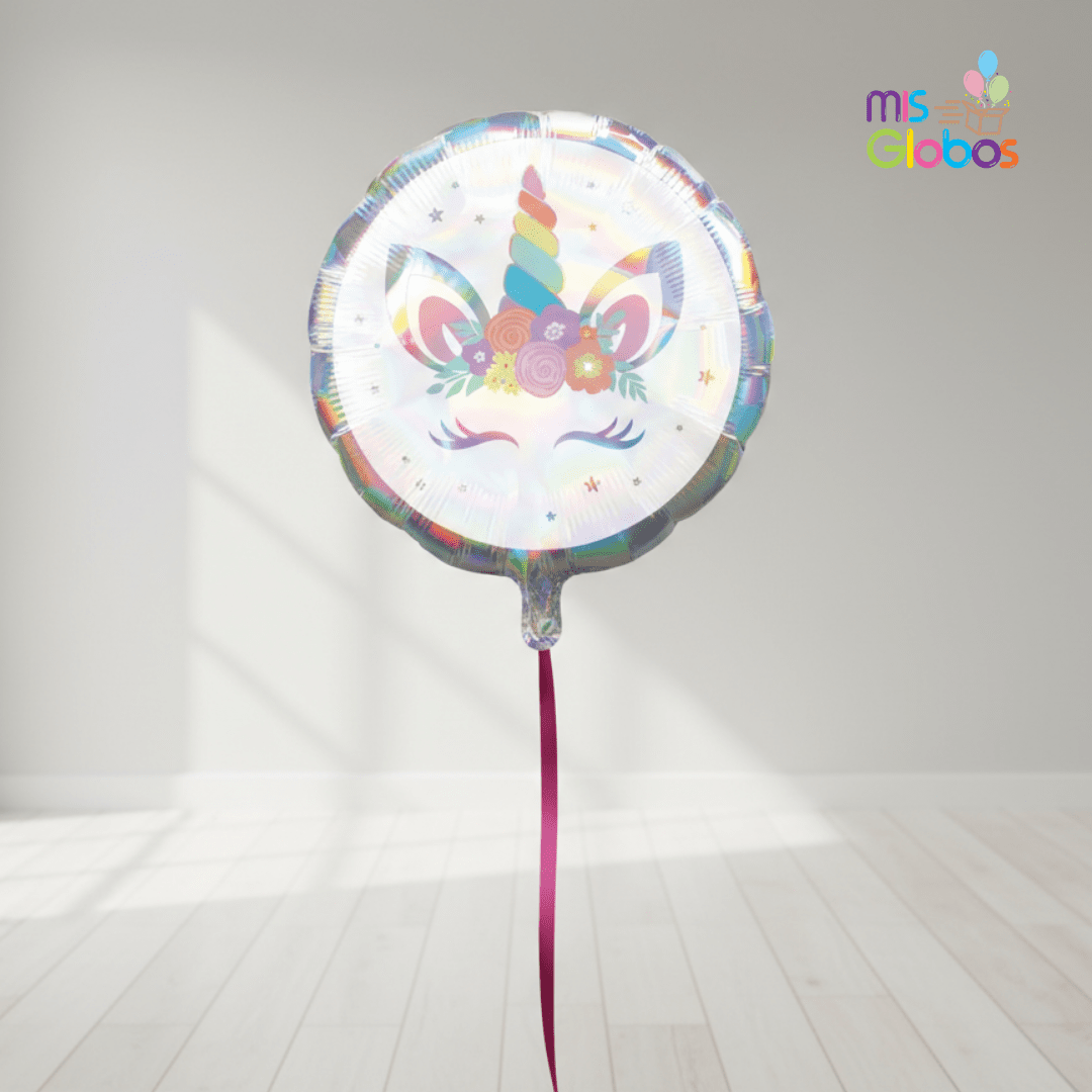Globo Mylar Unicornio Iridiscente de 45 cm. - Mis Globos