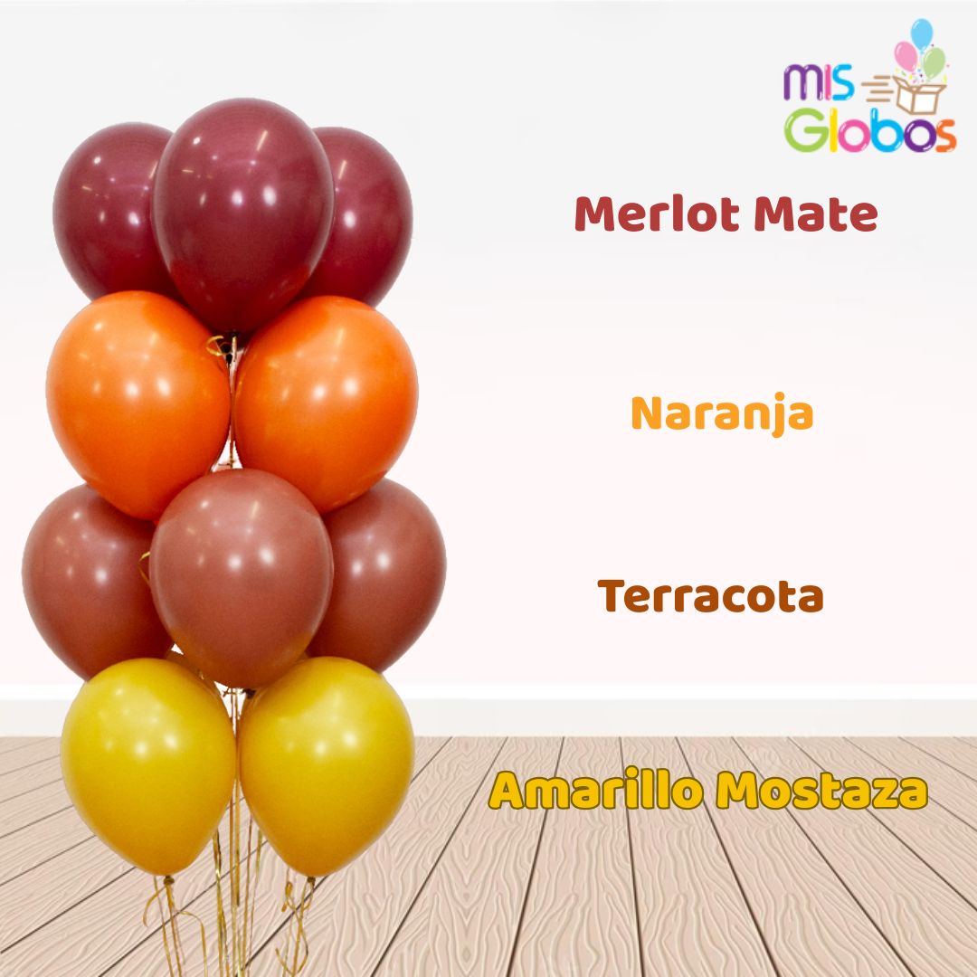 Globo Merlot mate hinchado con Helio por unidades