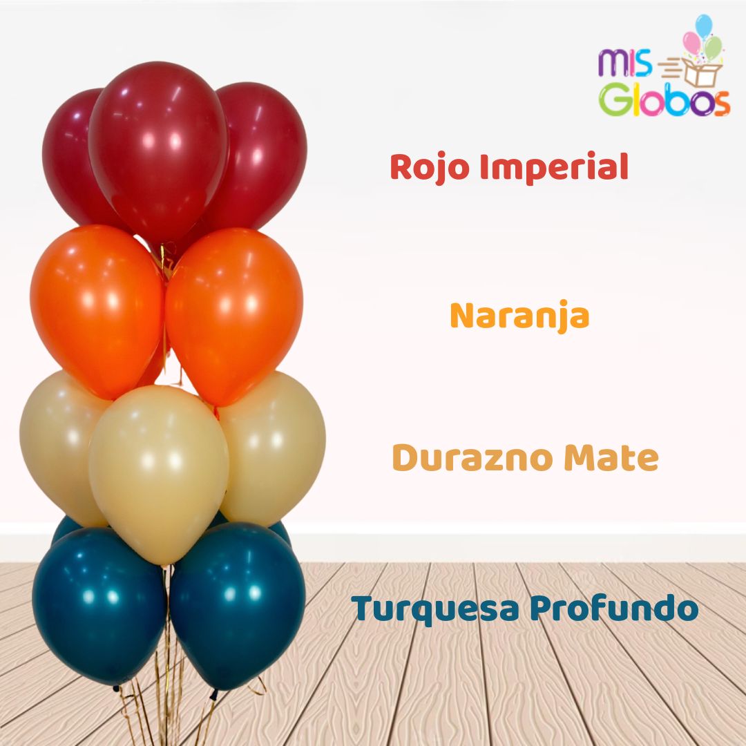 Globo Durazno carne mate hinchado con Helio por unidades.