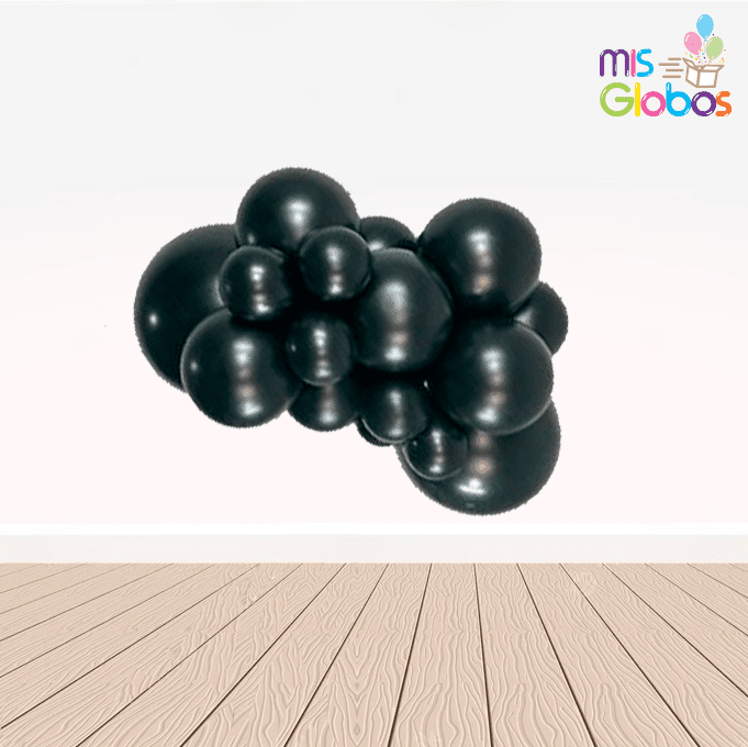 Globo Negro Metal hinchado con Helio por unidades.