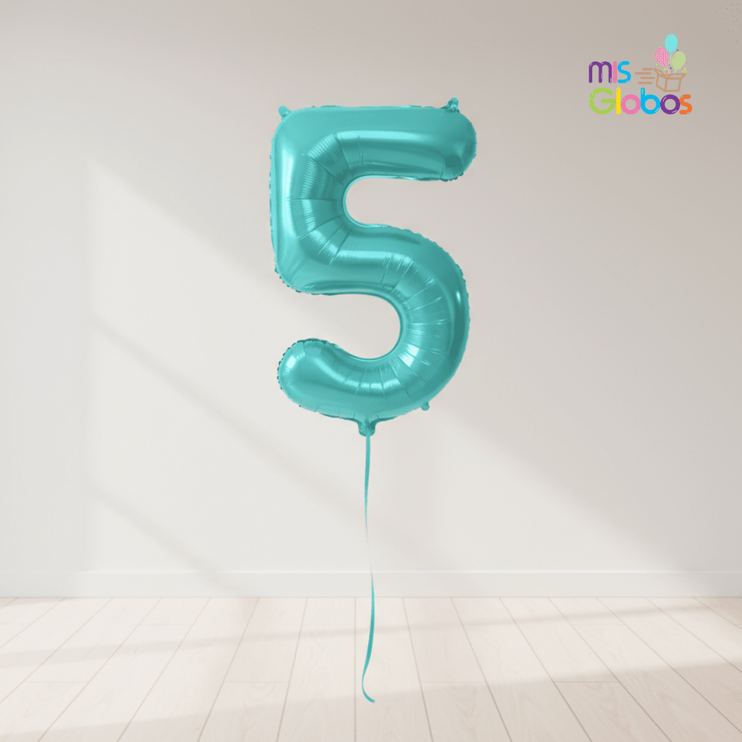 Globo Número Turquesa 86 Cm