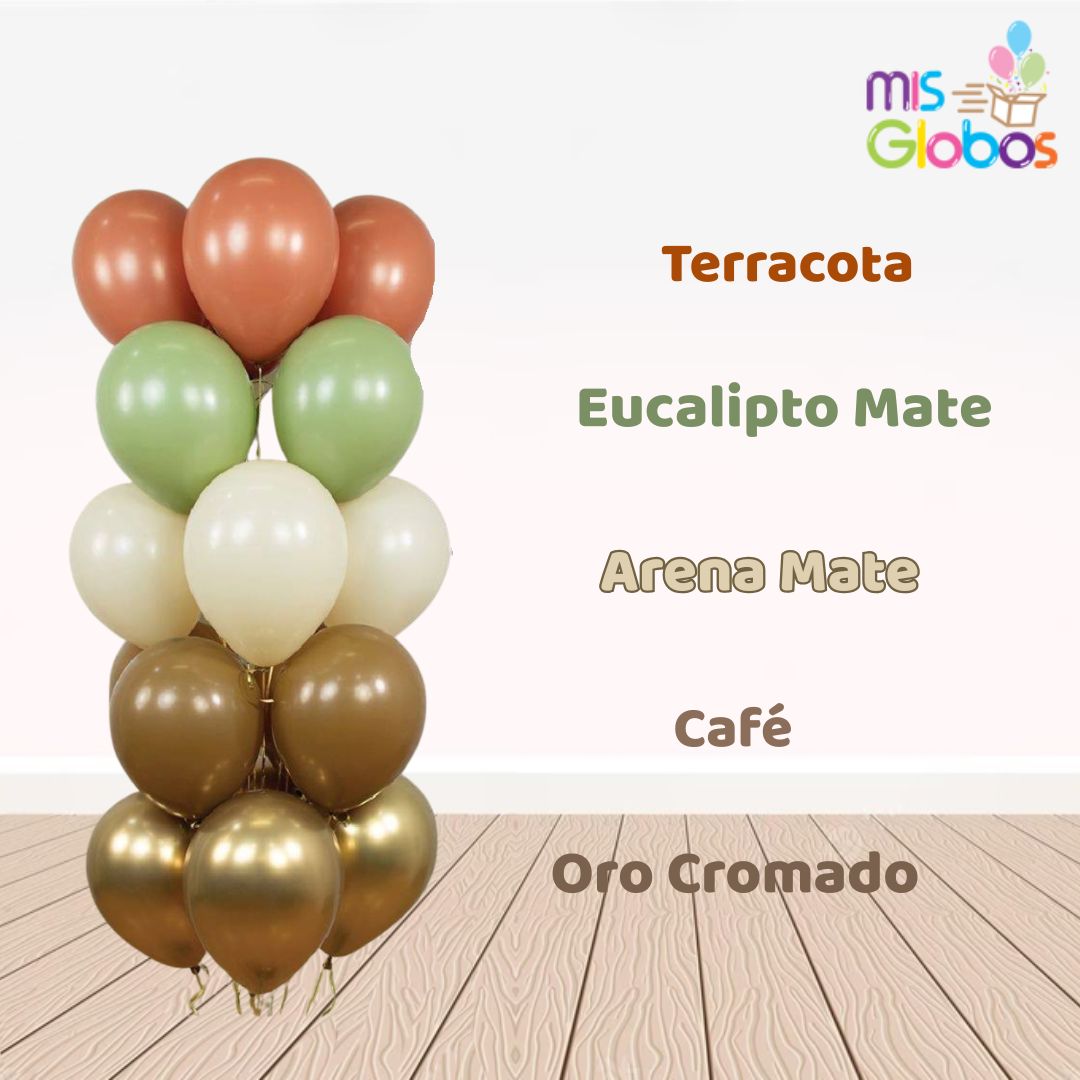 Globo Eucalipto mate hinchado con Helio por unidades.