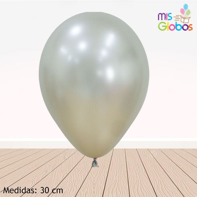 Globo Perla Crema Silk hinchado con Helio por unidades.