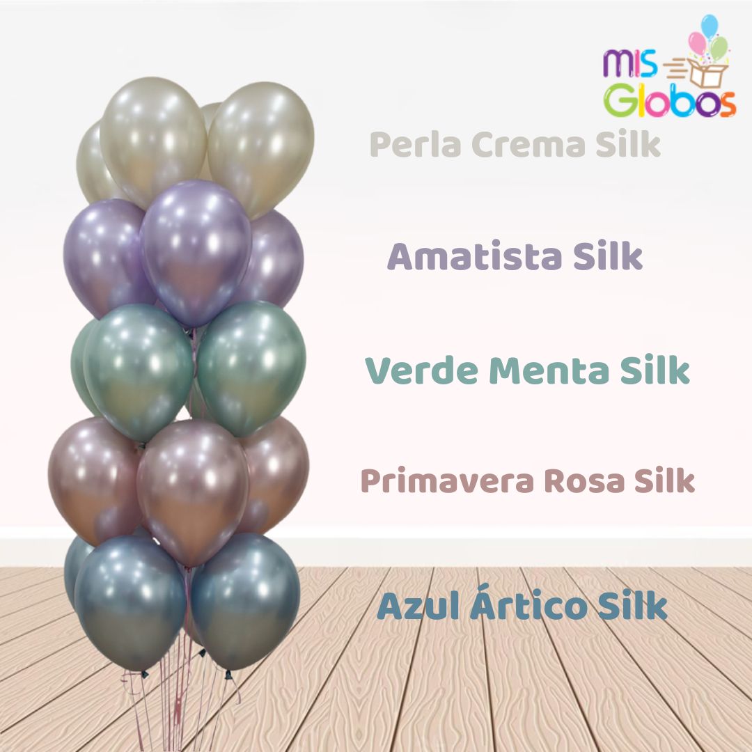 Globo Perla Crema Silk hinchado con Helio por unidades.