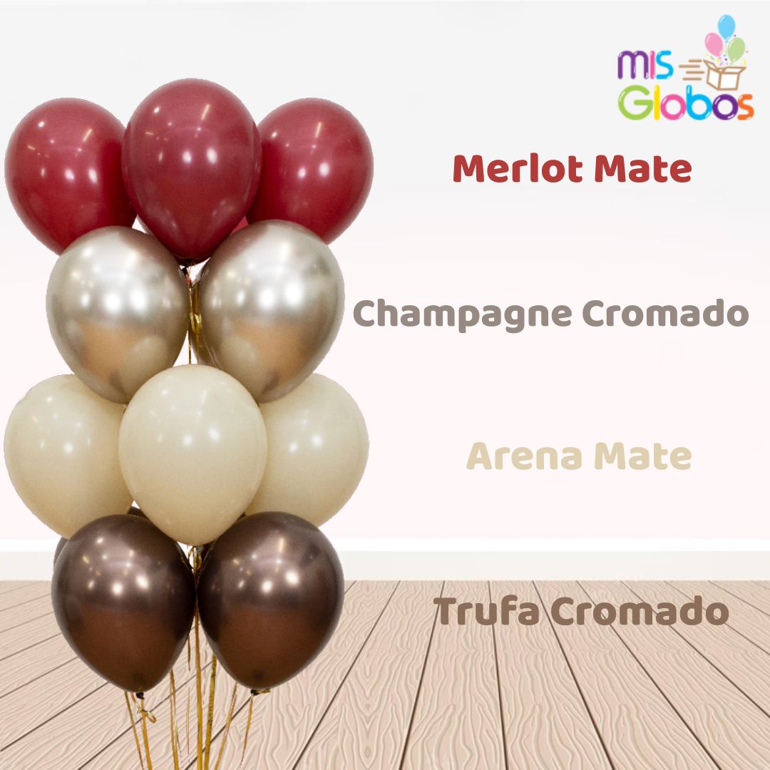 Globo Trufa Cromado hinchado con Helio por unidades.