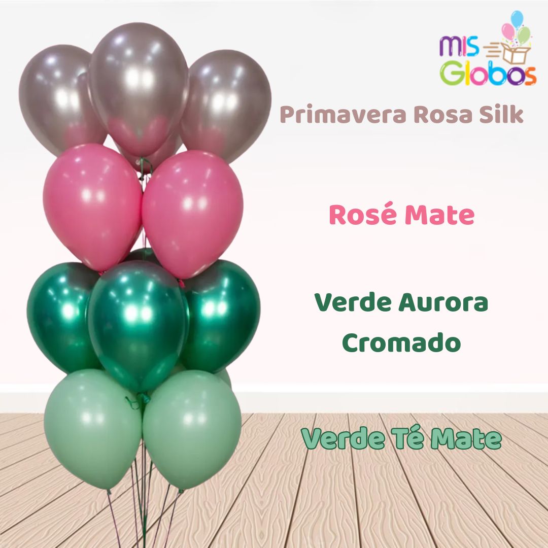 Globo Rosé mate hinchado con Helio por unidades