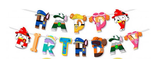 Guirnalda Happy Birthday Patrulla Canina - Mis Globos