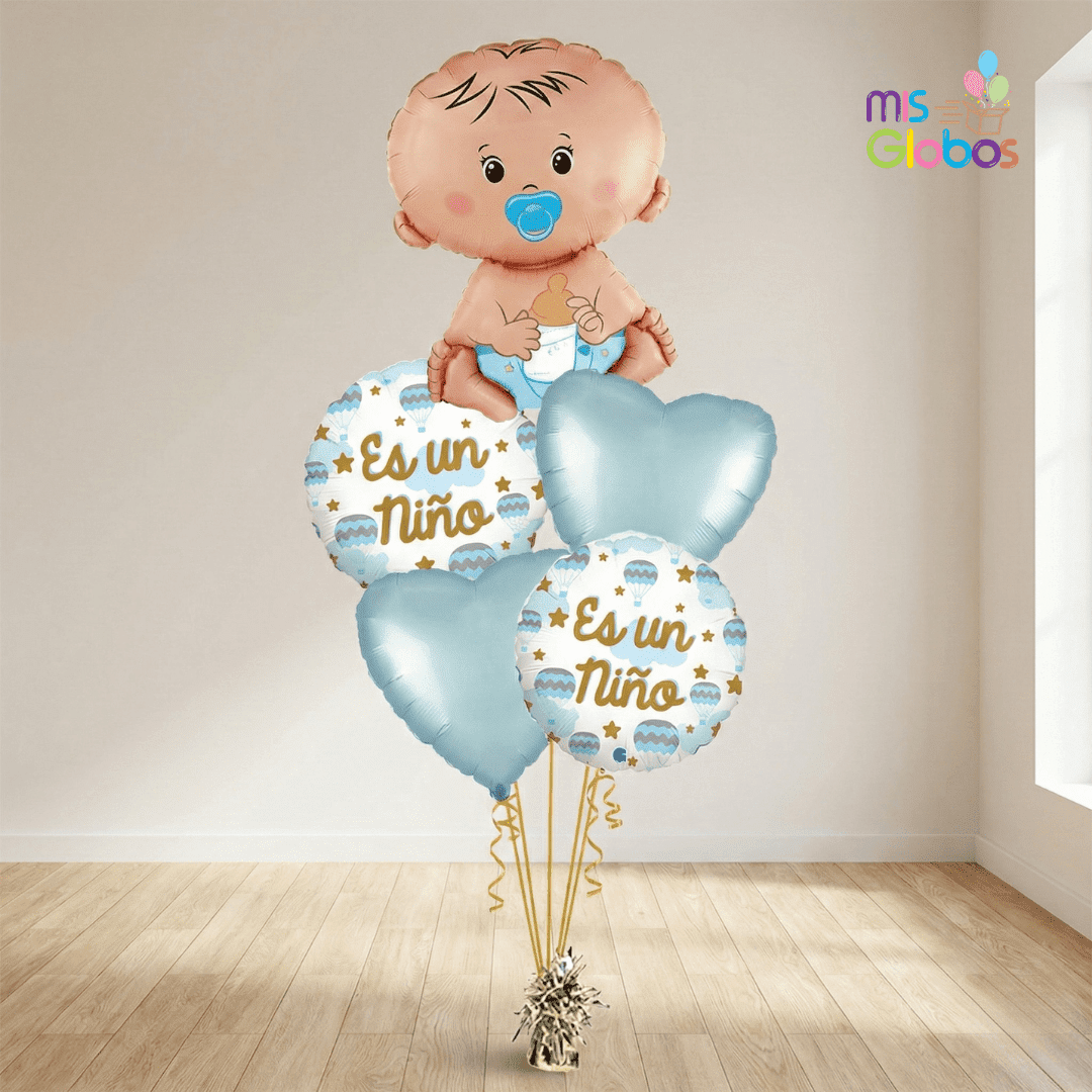 Kit de 5 globos Nacimiento Niño - Mis Globos