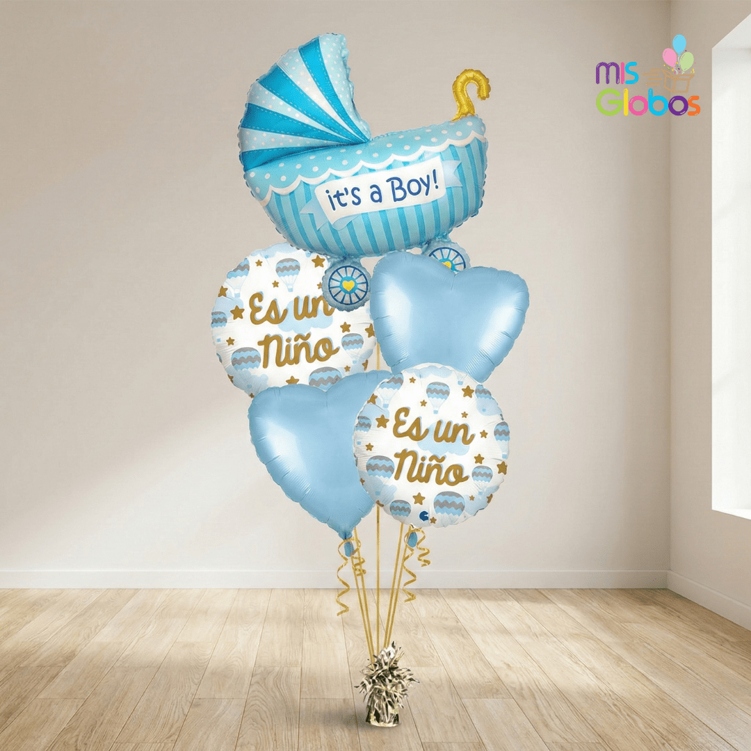 Kit de 5 globos Nacimiento Niño - Mis Globos