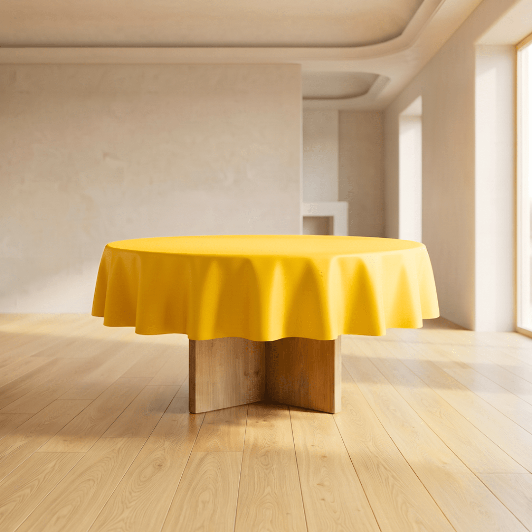 Mantel redondo de plástico Amarillo