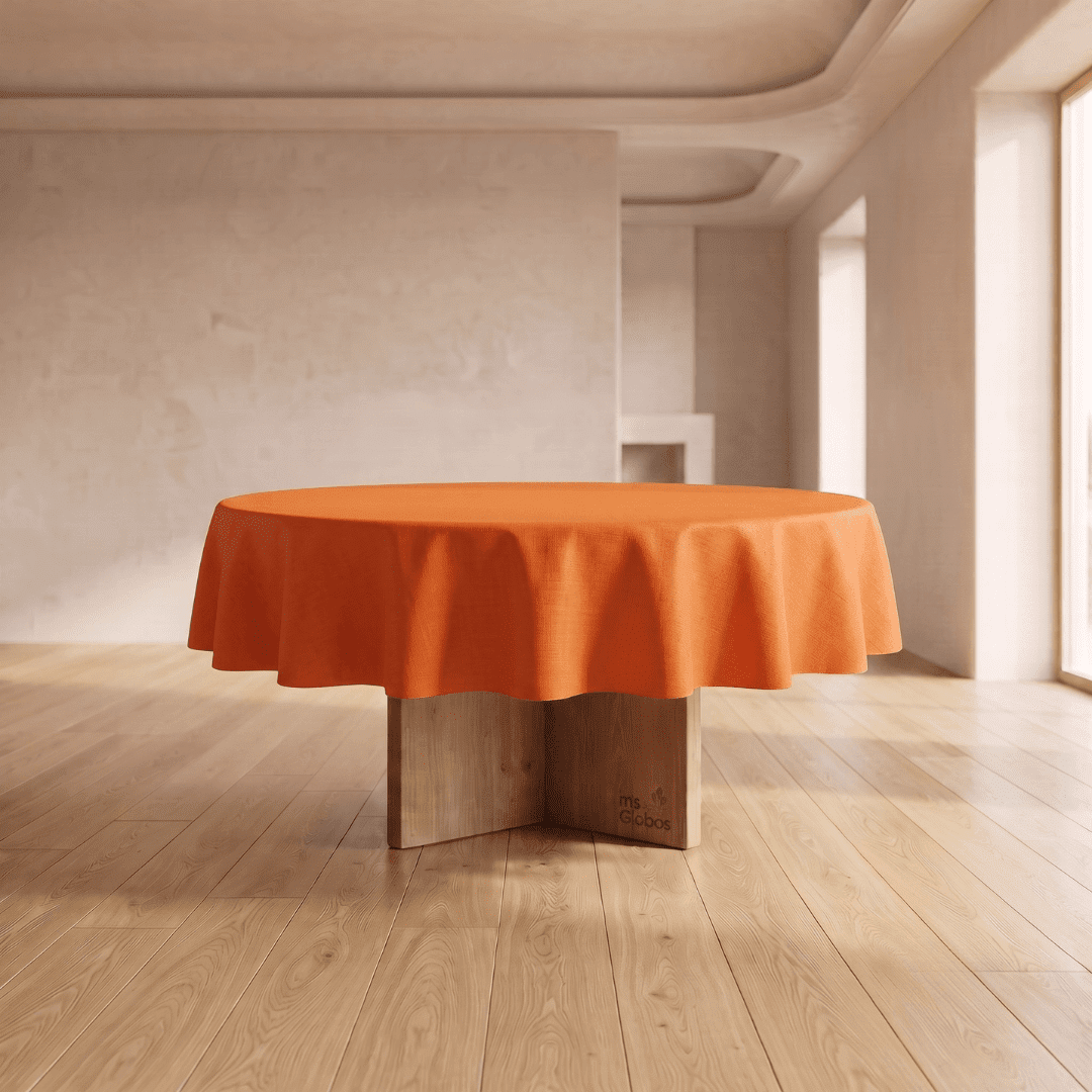 Mantel redondo de plástico Naranja