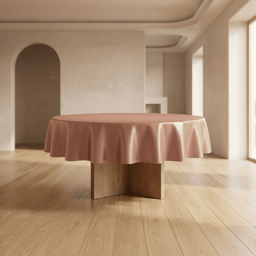 Mantel redondo de plástico Oro Rosa