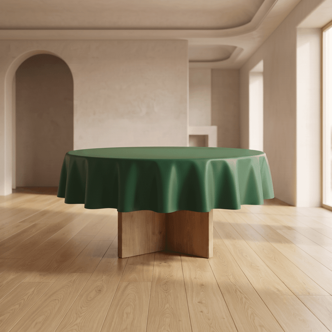 Mantel redondo de plástico Verde oscuro