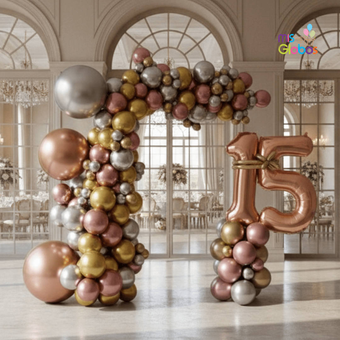 Medio Arco Orgánico Edad Cumpleaños - Mis Globos