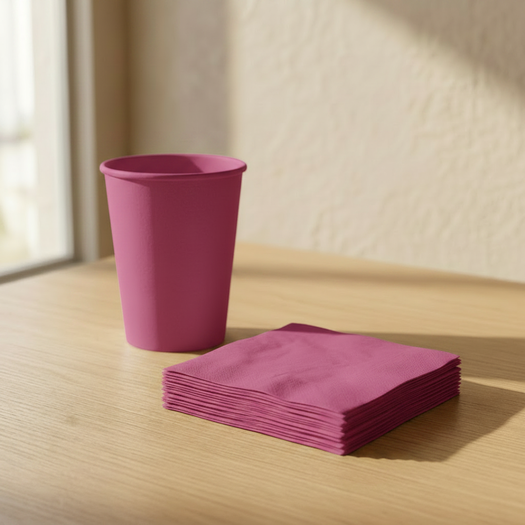 Servilletas de papel fucsia 24 × 24 cm | 20 unidades