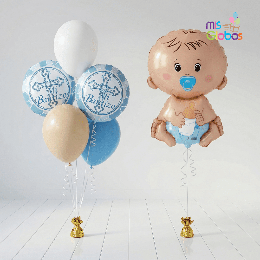 Pack Bautizo Animado Azul clásico