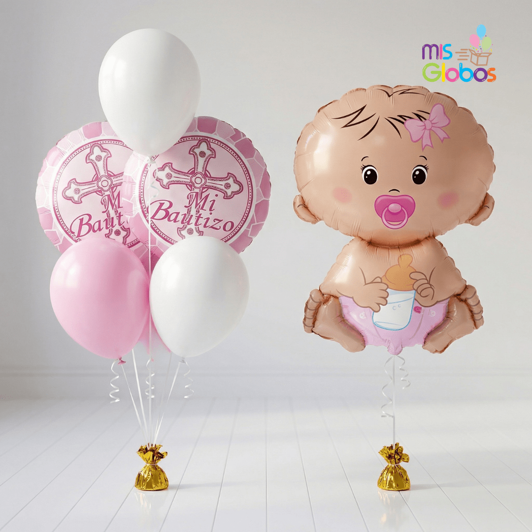 Pack Bautizo Animado Rosa clásico