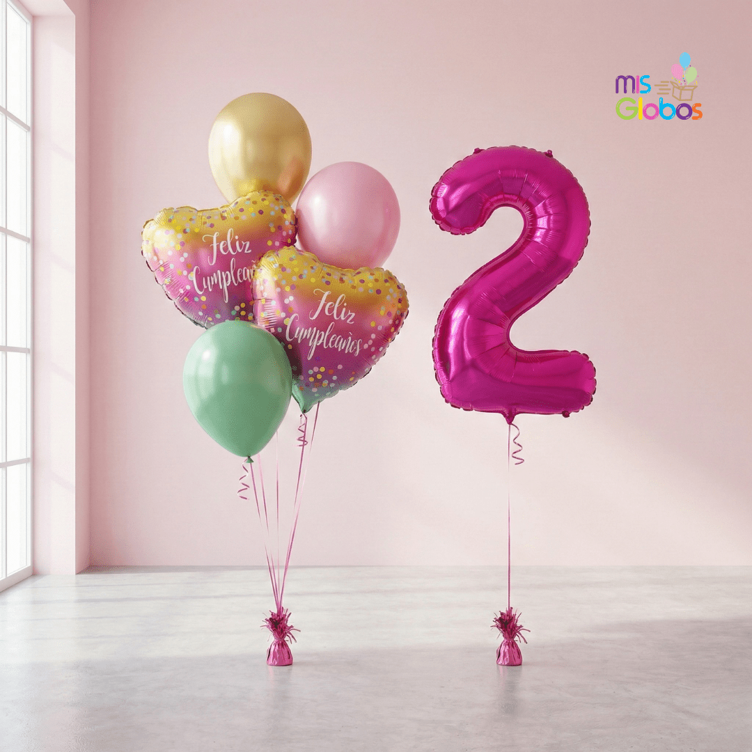 Pack cumpleaños Animado Fucsia - Mis Globos