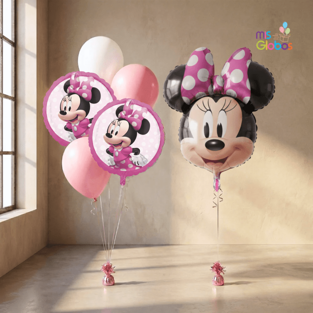 Pack Cumpleaños Animado Minnie Rosa - Mis Globos