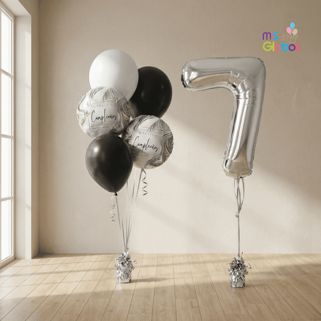 Pack Cumpleaños Animado Plata - Mis Globos