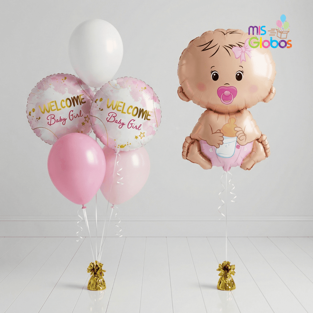 Pack Nacimiento Animado Baby girl - Mis Globos