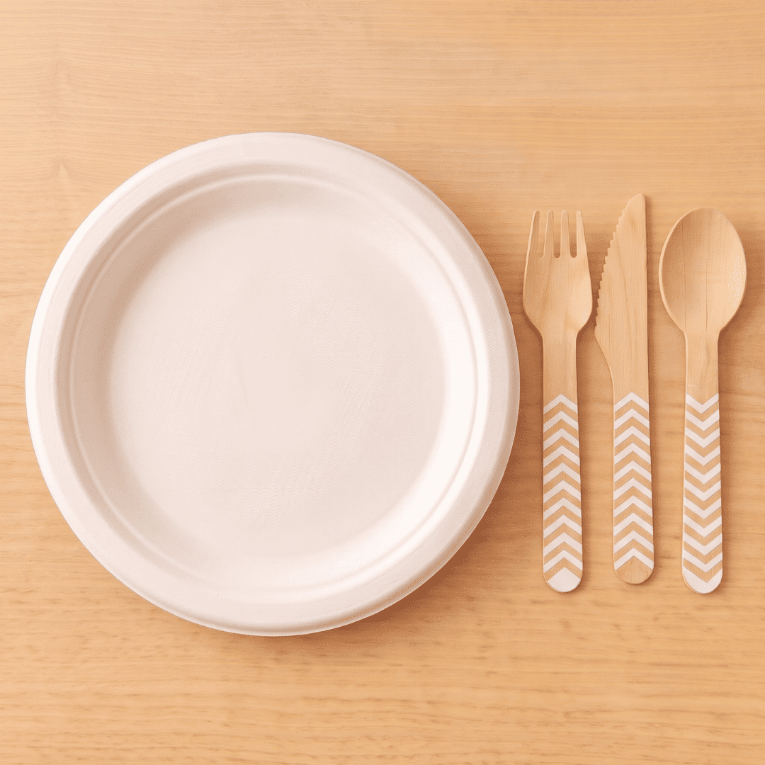 Platos grandes de cartón blanco 23 cm | 8 unidades