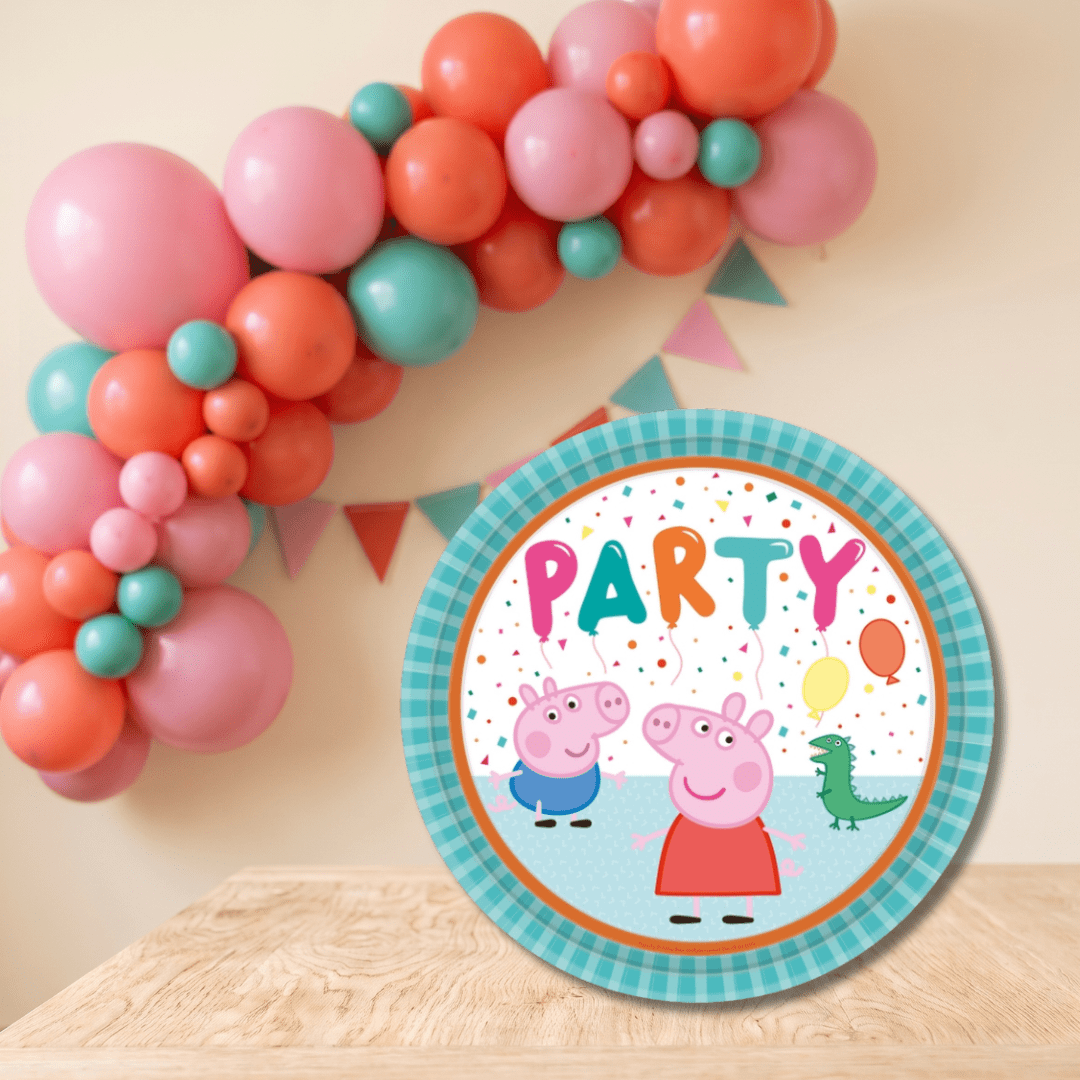 Platos grandes Peppa Pig 23 cm | 8 unidades - Mis Globos