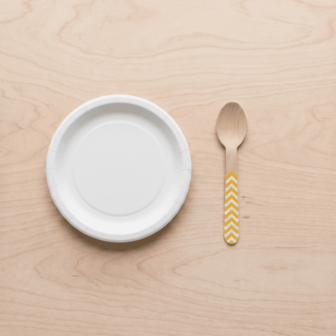 Platos pequeños de cartón blanco 18 cm | 8 unidades