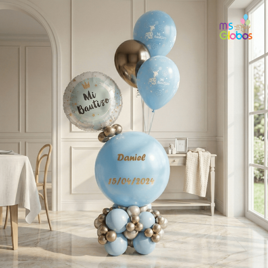 Ramo Ataraxia Bautizo azul - Mis Globos
