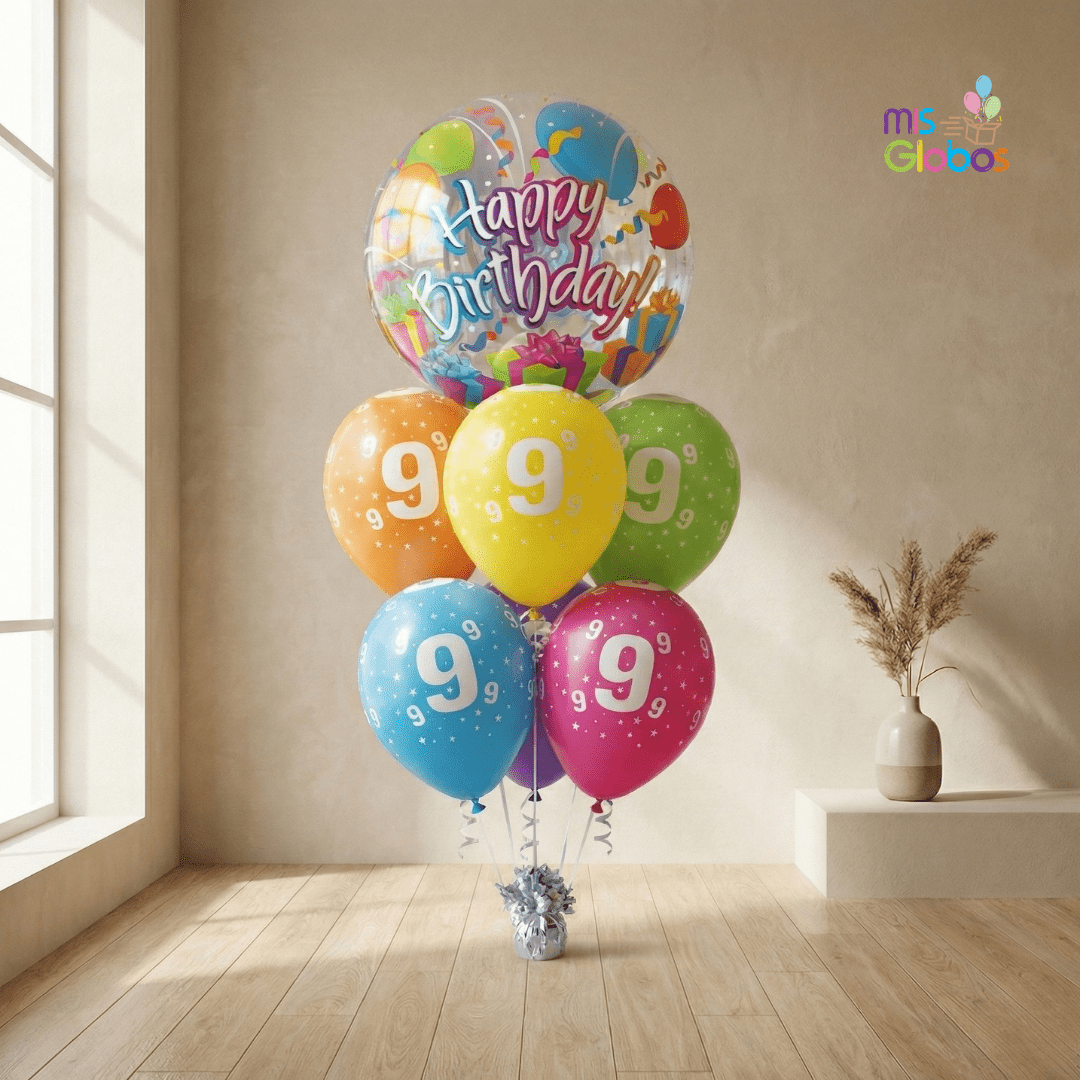 Ramo Cumpleaños Burbuja Edad - Mis Globos