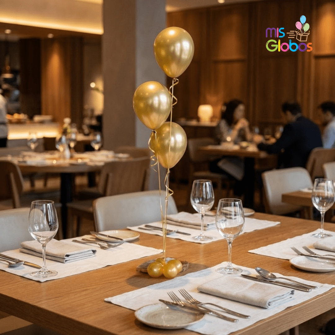 Ramo de globos Boda centro de mesa 3 látex y minibase - Mis Globos